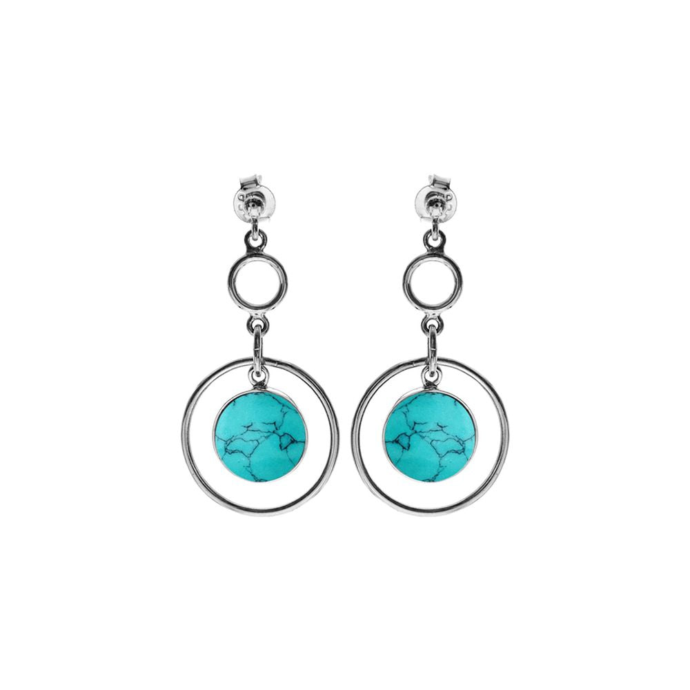 Viola hoop turquoise earrings