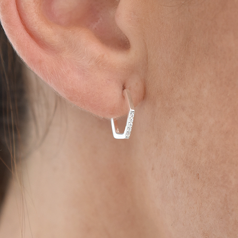 Carrie front set CZ hexagonal hoops