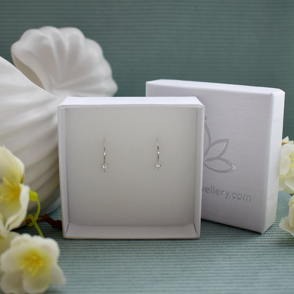 Carrie fixed hook solitaire earrings