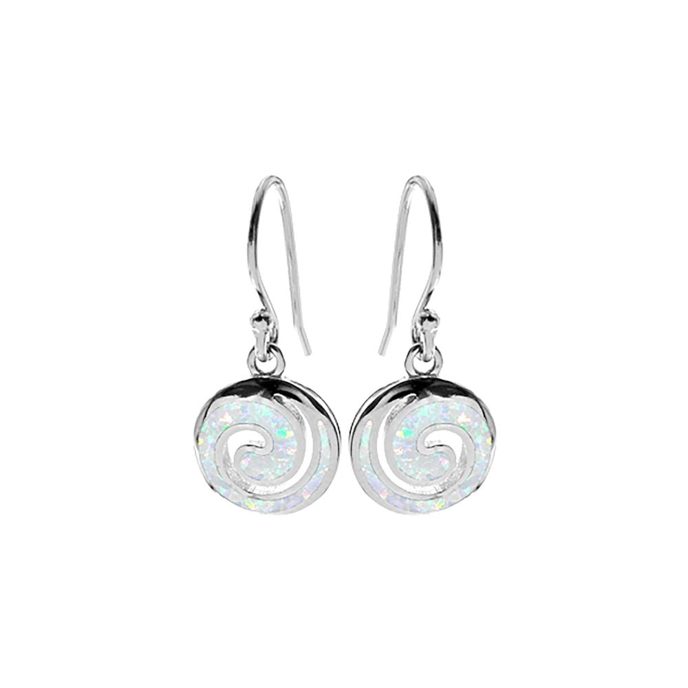 Diana white opal swirl earrings