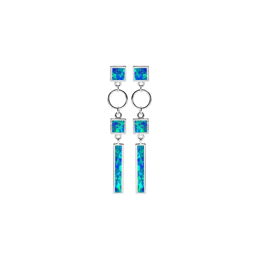 Celeste blue opal multi shape earrings