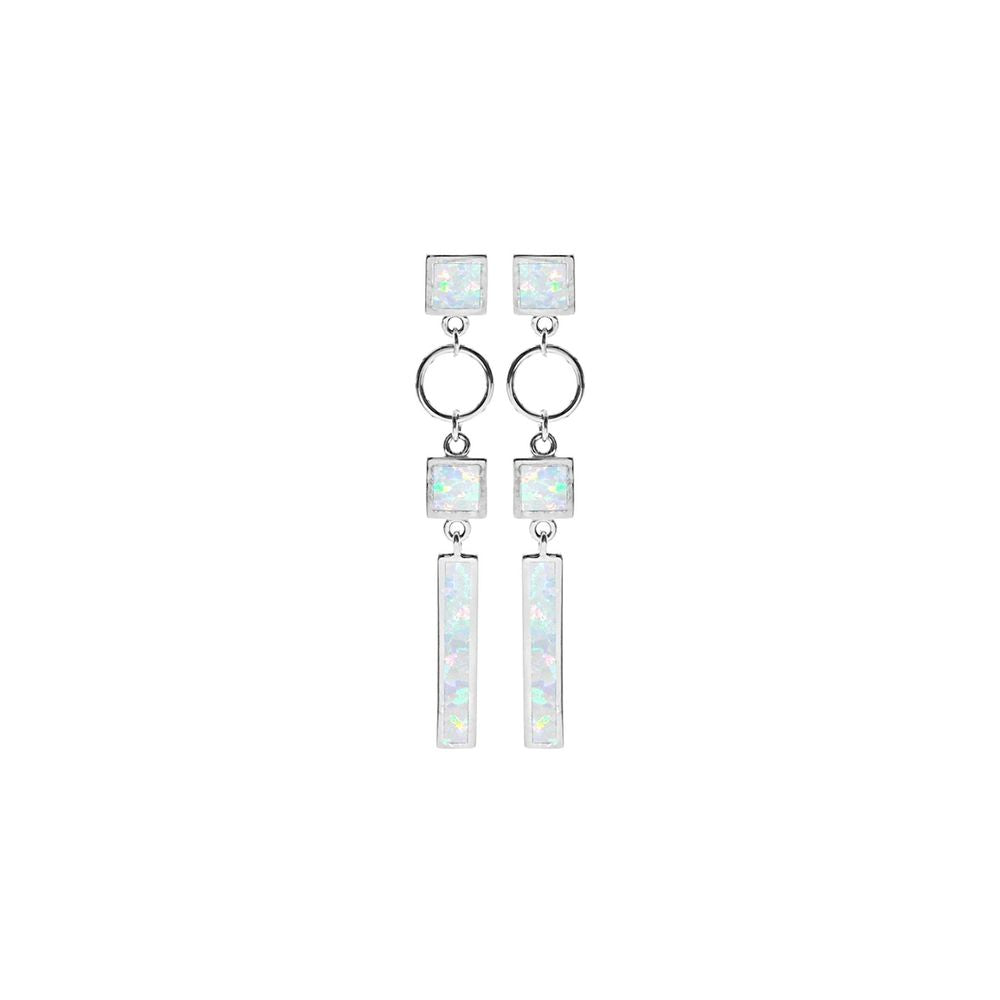 Celeste white opal multi shape earrings