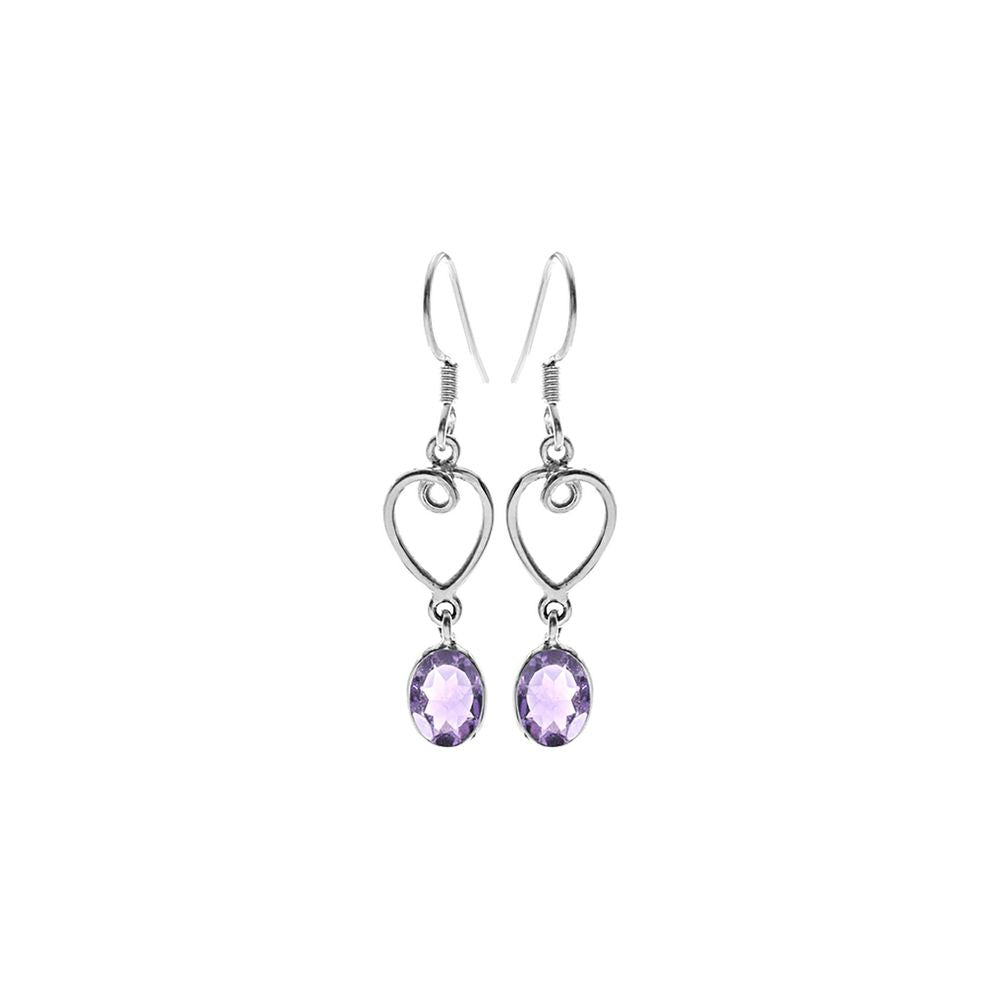 Lola swirled heart amethyst earrings