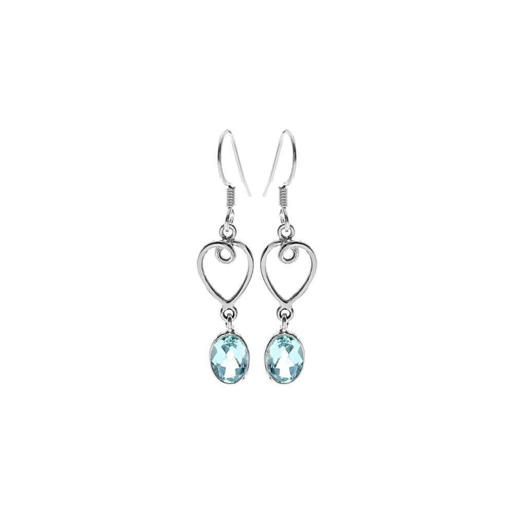 Lola swirled heart blue topaz earrings