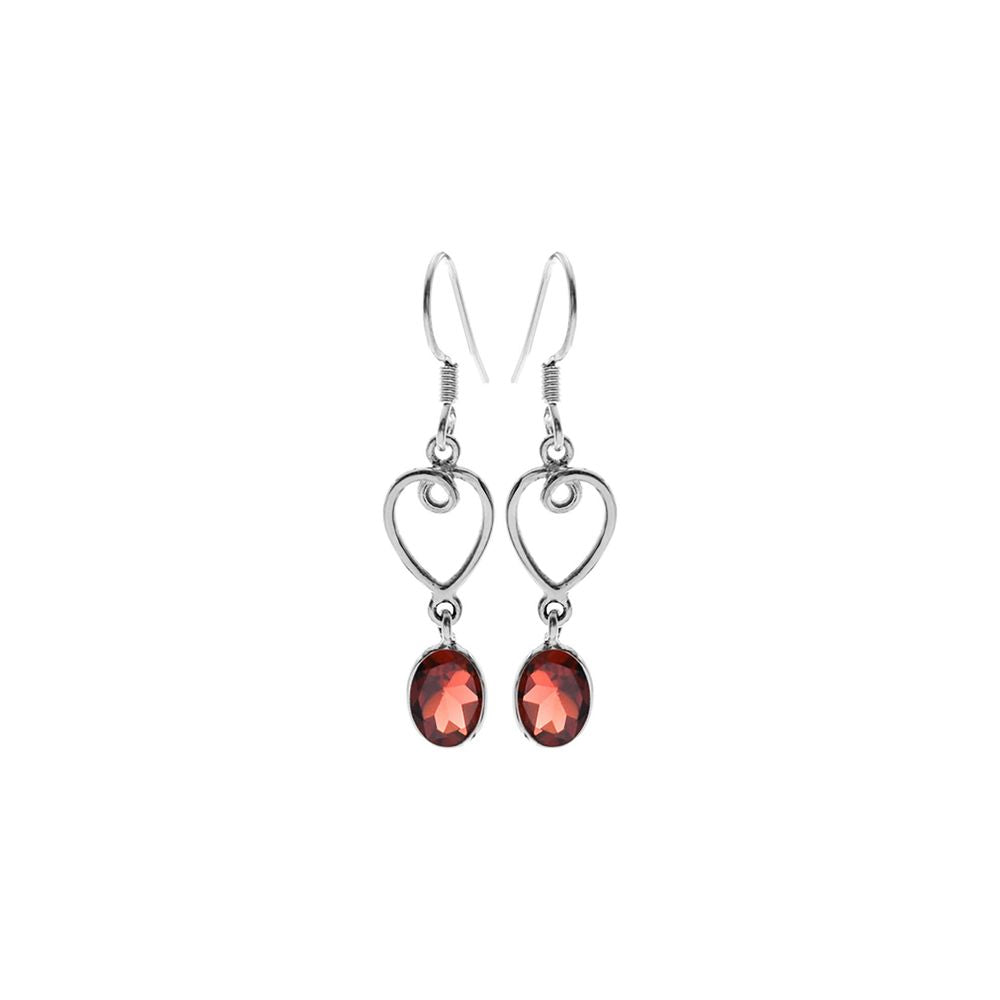Lola swirled heart garnet earrings