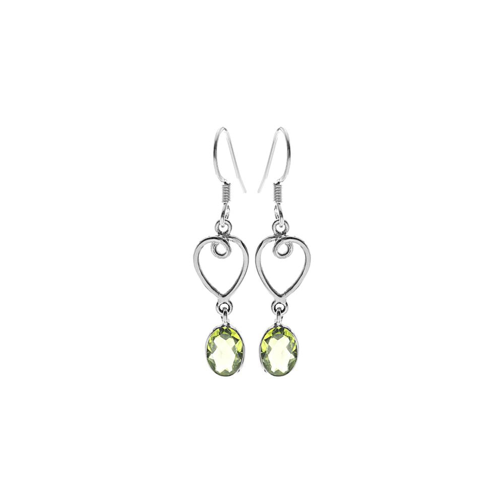 Lola swirled heart peridot earrings