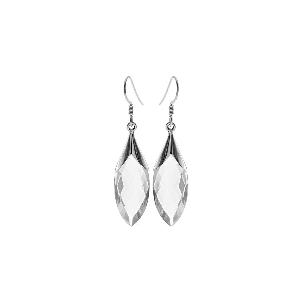 Viola marquis chequer-cut quartz earrings