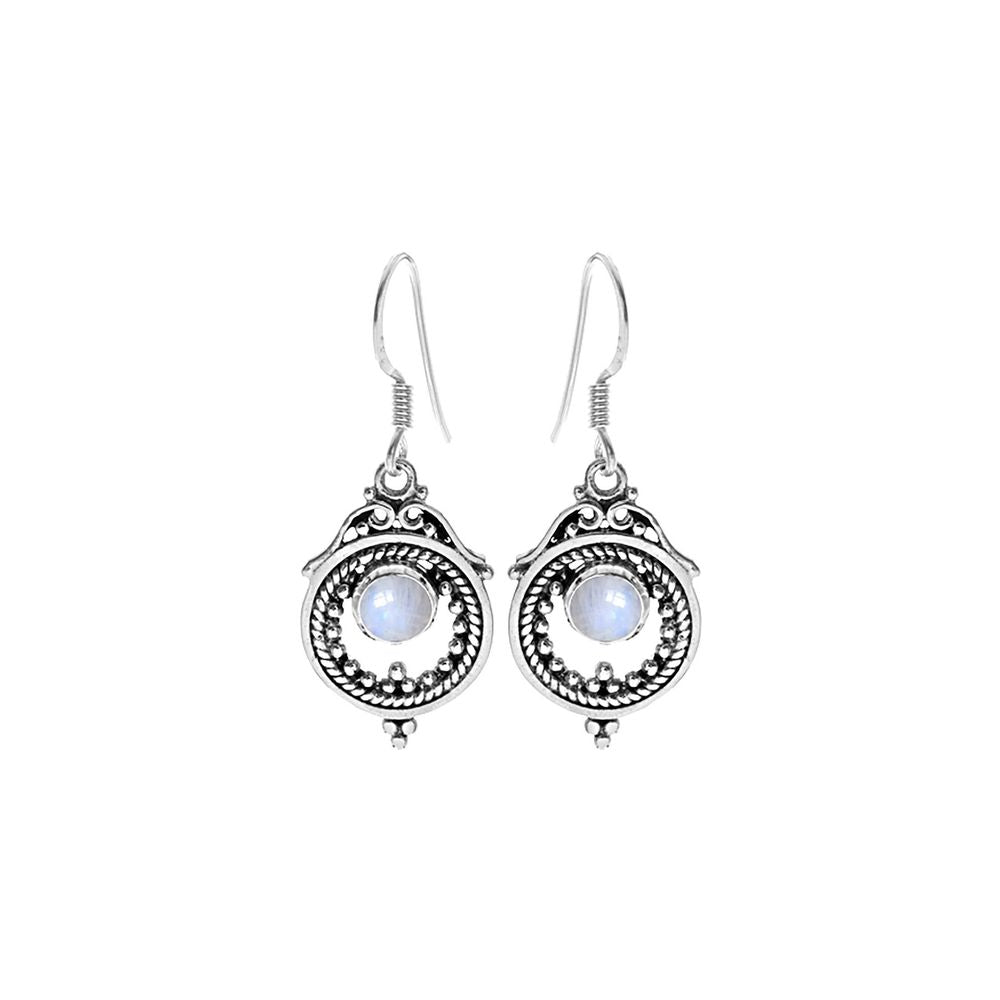 Catalina tribal boho rainbow moonstone earrings