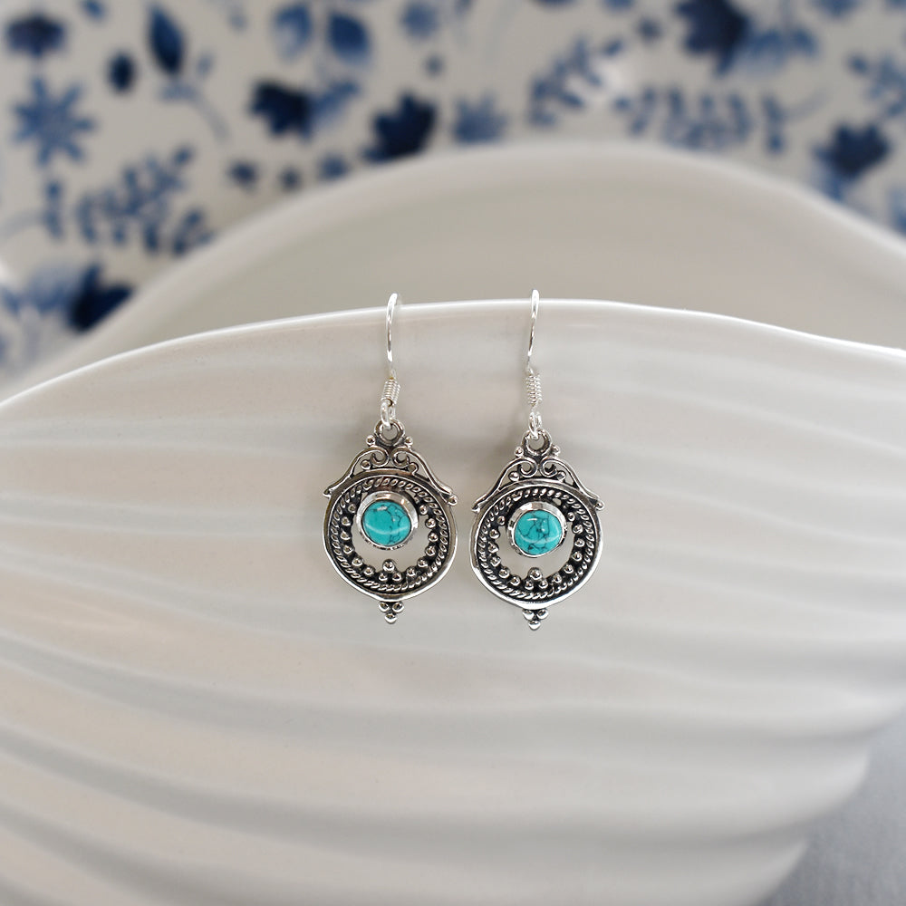 Catalina tribal boho turquoise earrings