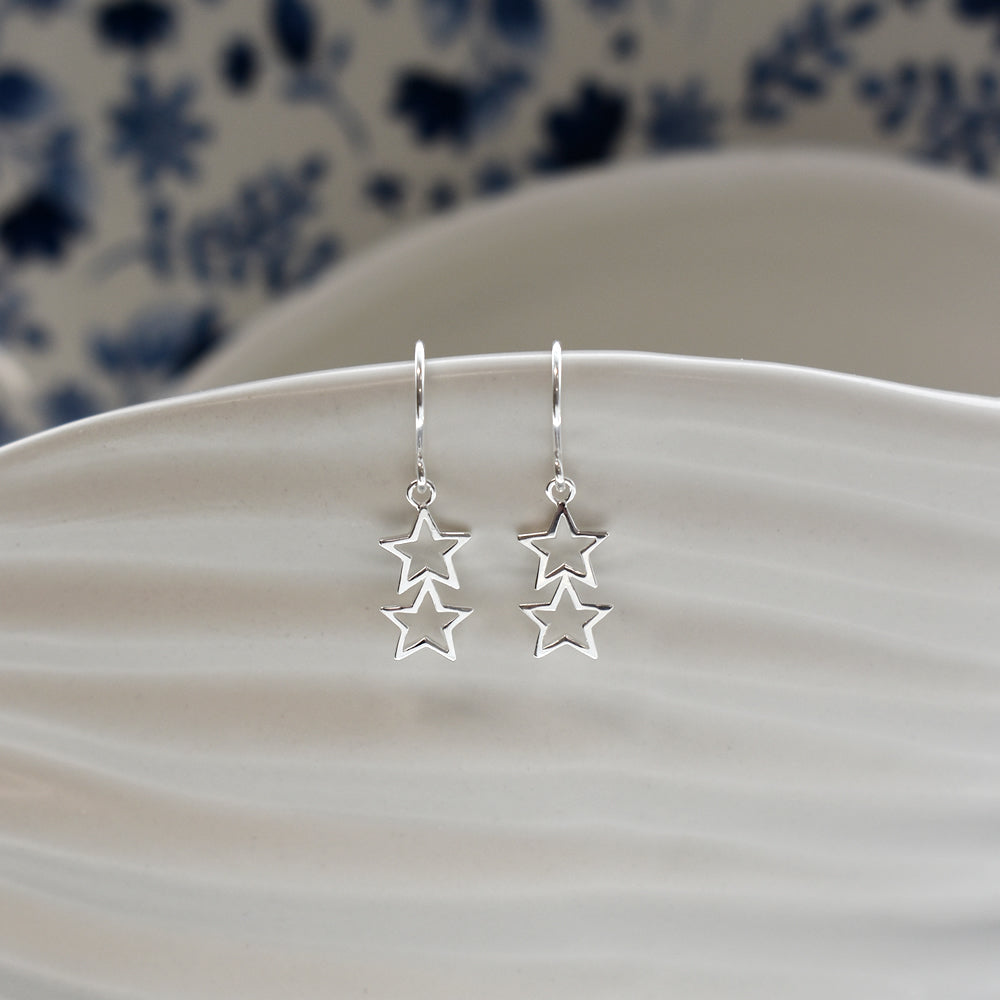 Maura double star outline earrings