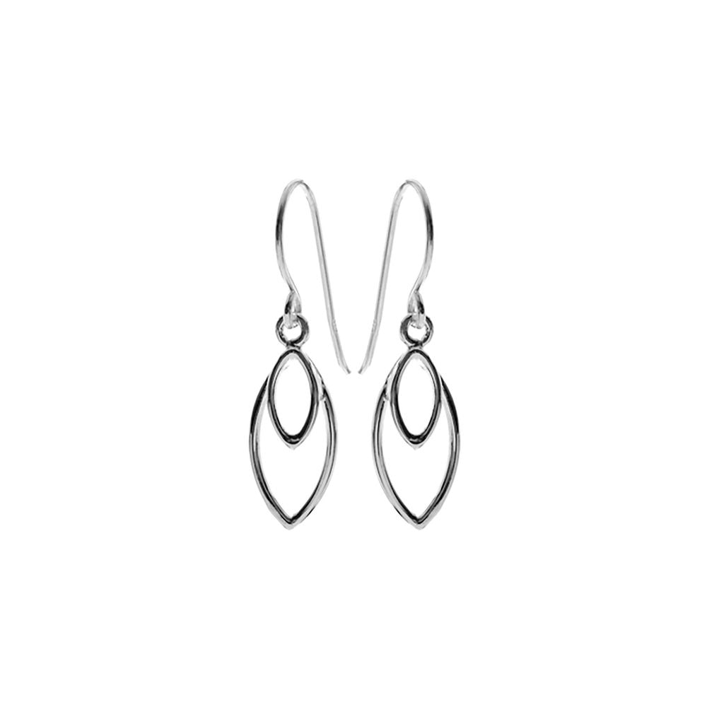Bria double ellipse wire earrings