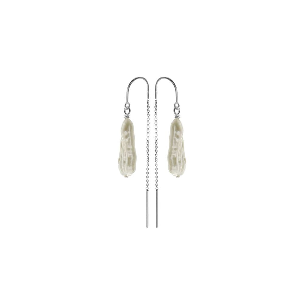 Blythe biwa pearl pull through earrings