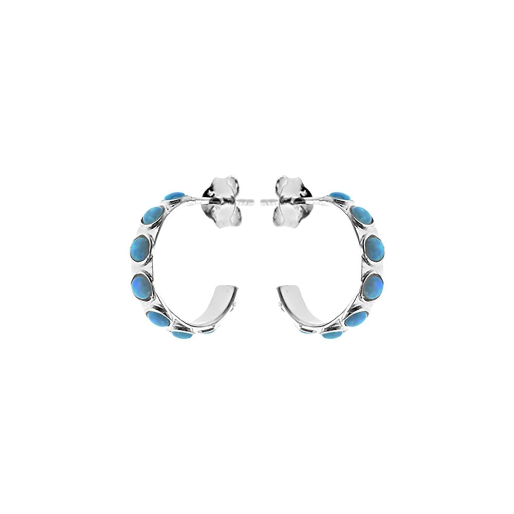 Angelica chunky stud hoops set blue opal