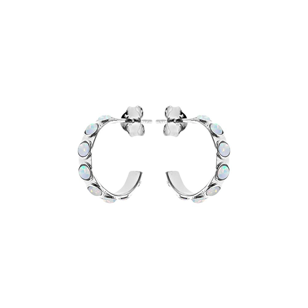 Angelica chunky stud hoops set white opal