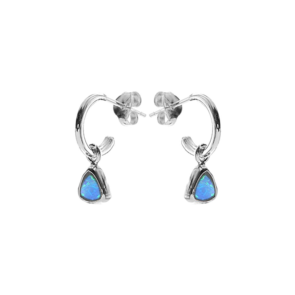 Angelica stud hoops trillion blue opal