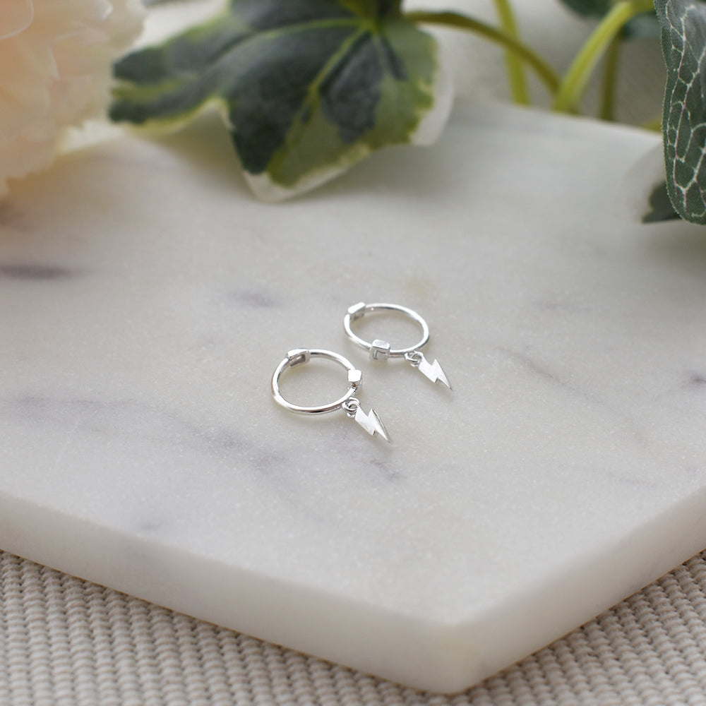 Ginelle lightening bolt huggie earrings
