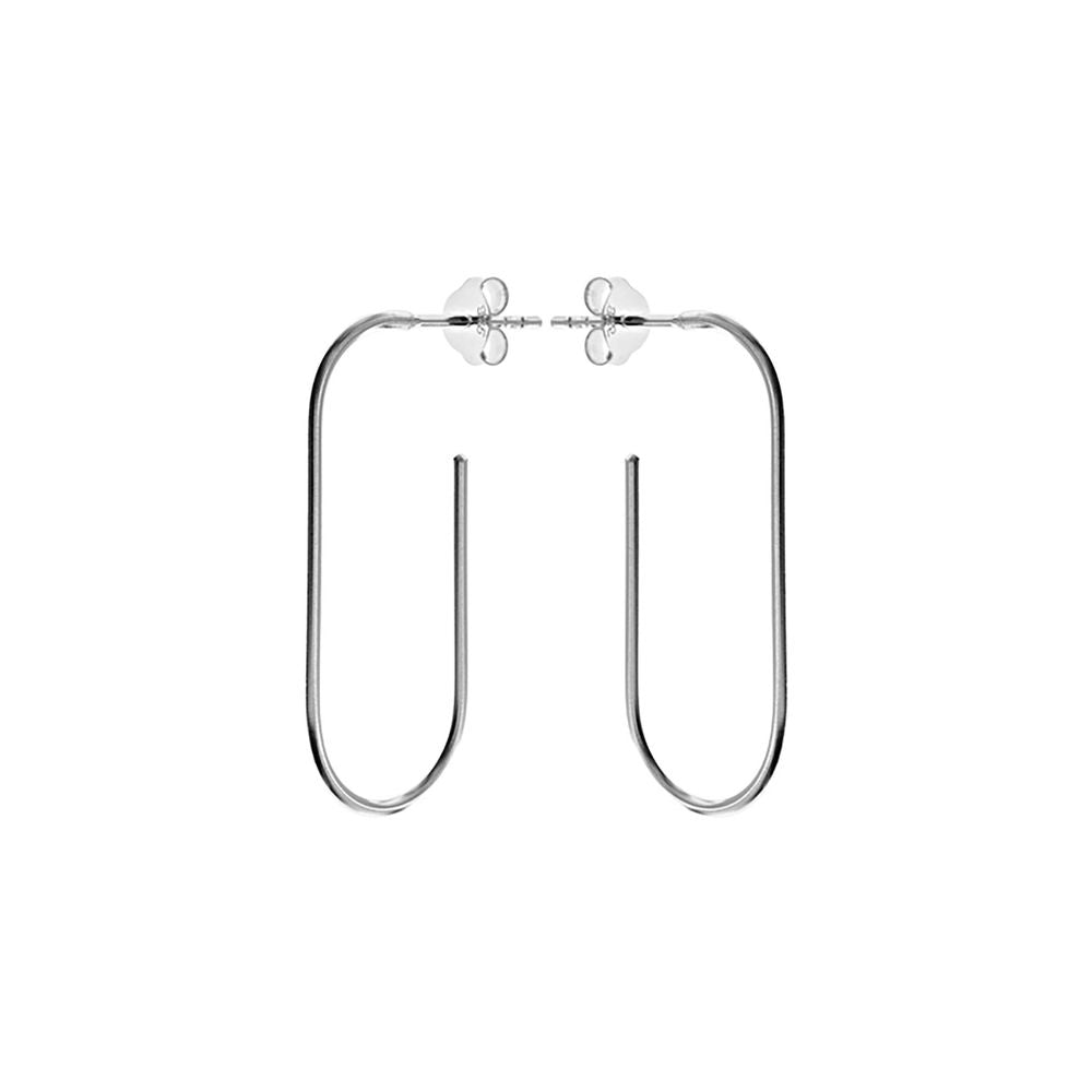 Bria long oval stud topped hoops