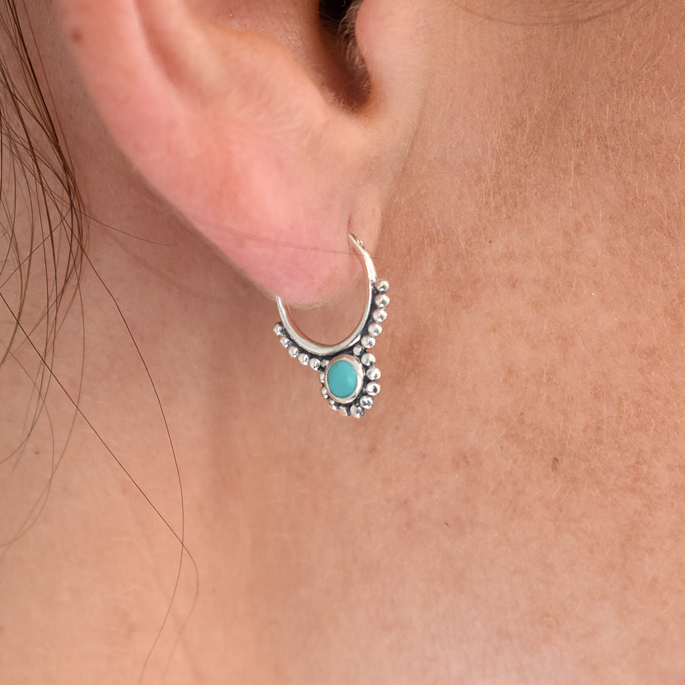 Zora vintage style turquoise hoops