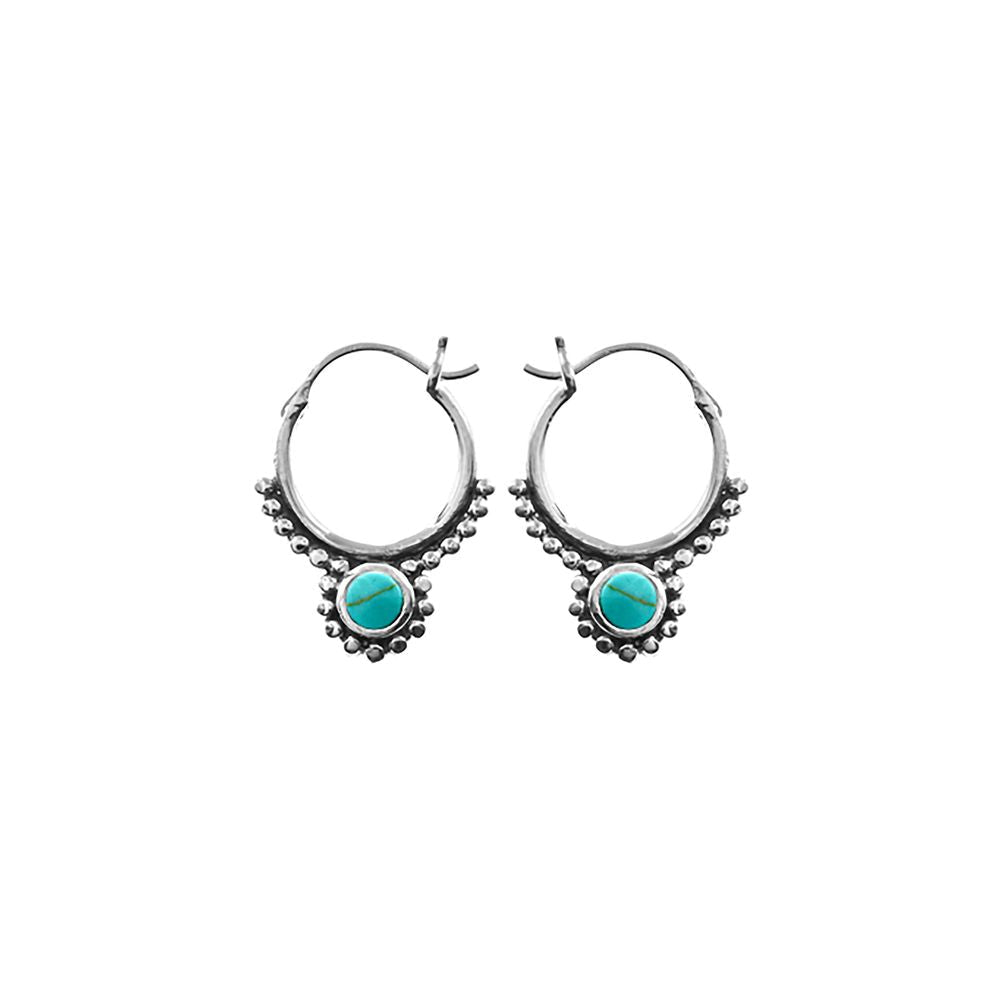 Zora vintage style turquoise hoops