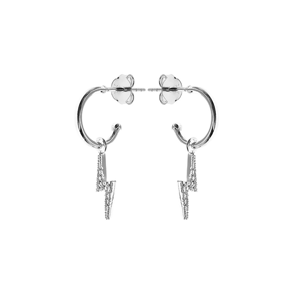 Natalie CZ lightening bolt hoops