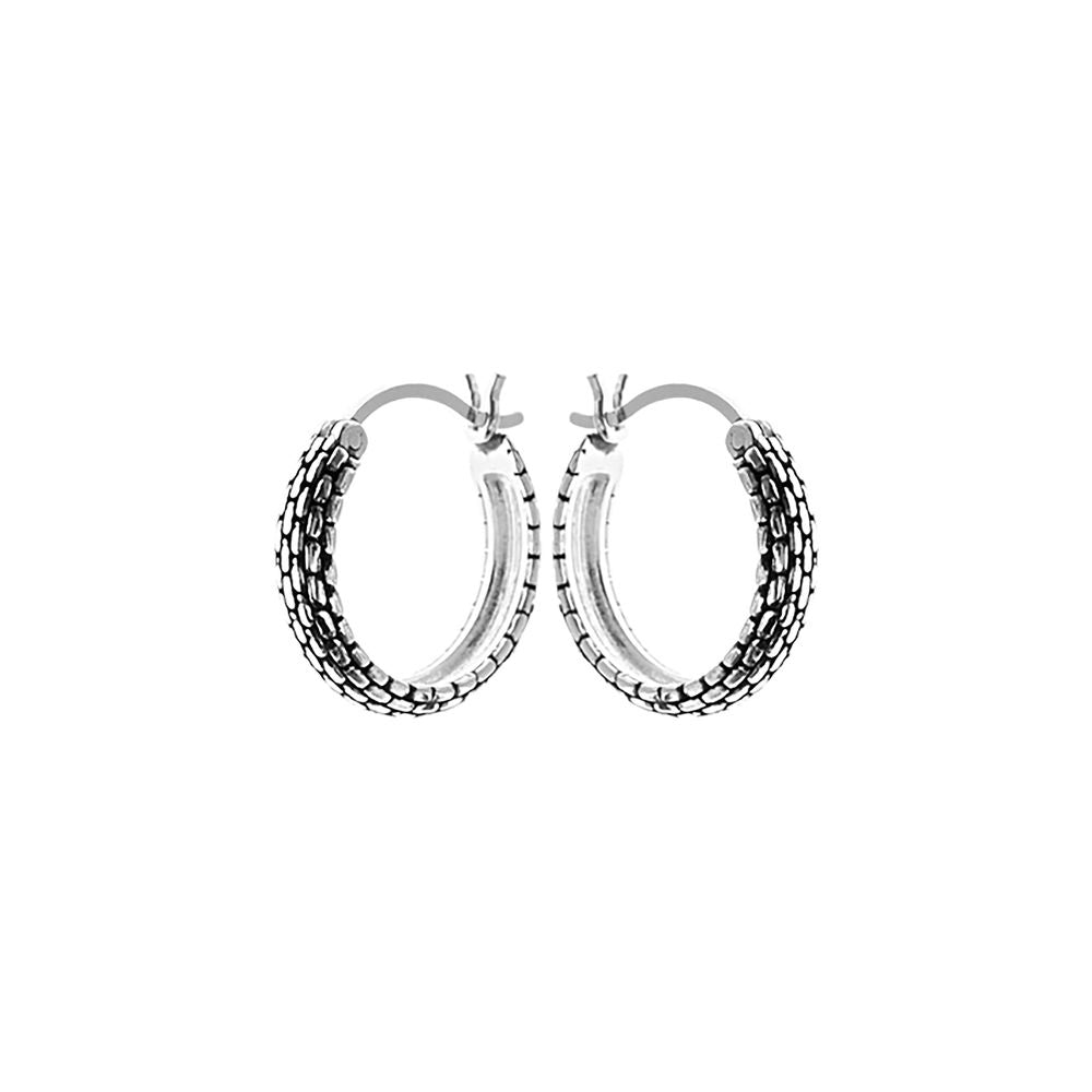 Liana snake texture hoop earrings