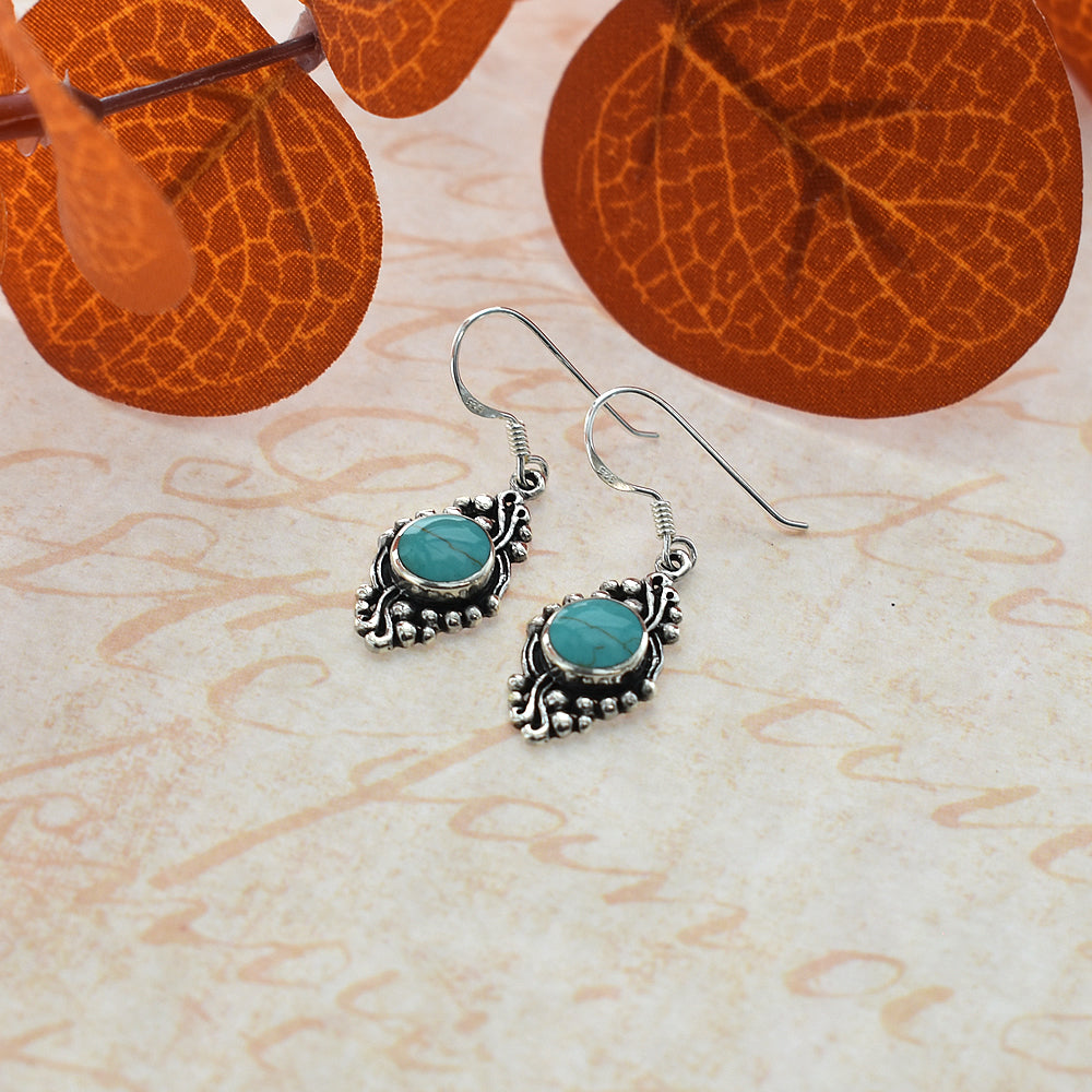 Zora vintage style turquoise earrings