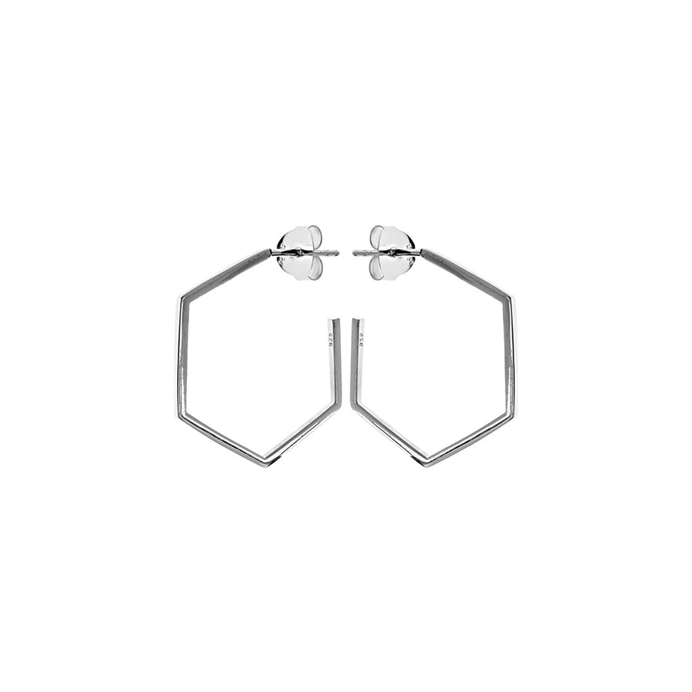 Bria hexagon stud topped hoops