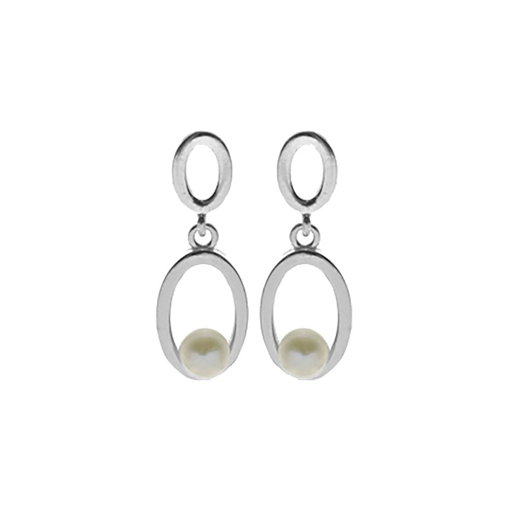 Blythe open oval pearl earrings