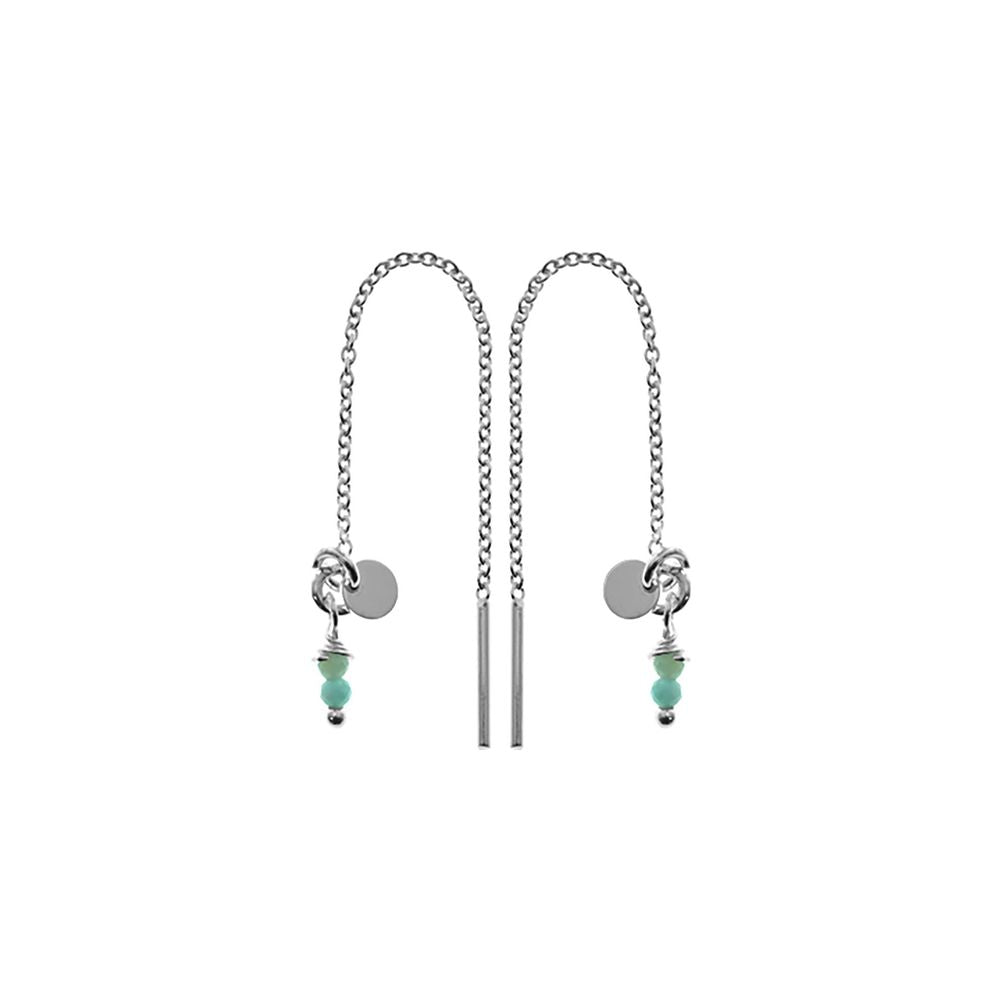 Sophia pull-through amazonite earrings