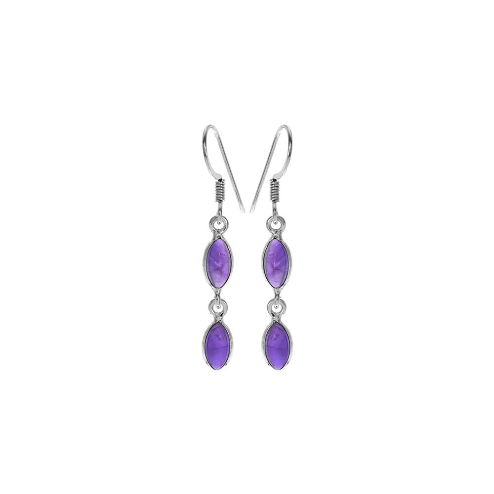 Bridget double marquis amethyst earrings