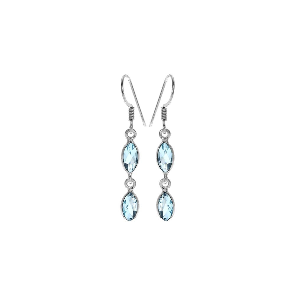 Bridget double marquis blue topaz earrings