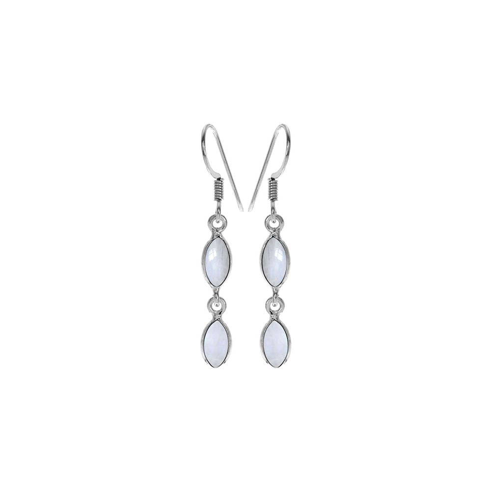Bridget double marquis rainbow moonstone earrings