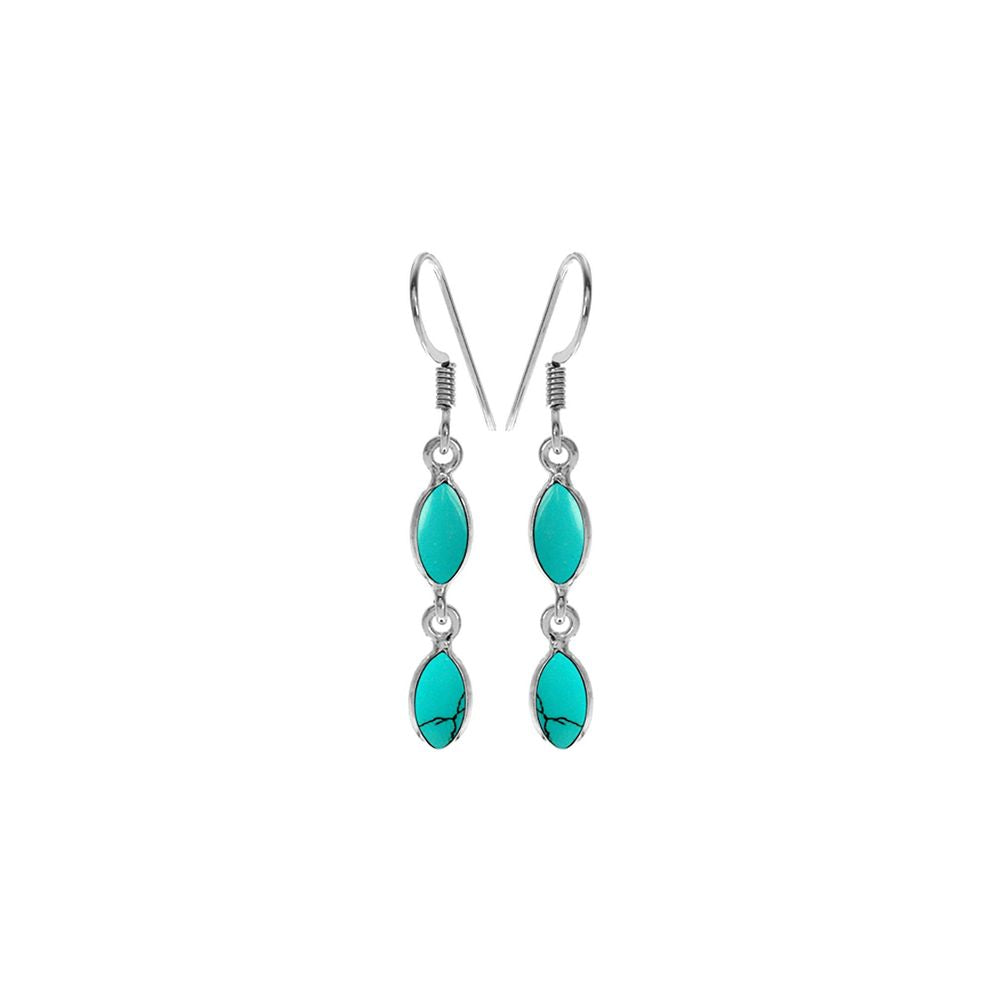 Bridget double marquis turquoise earrings