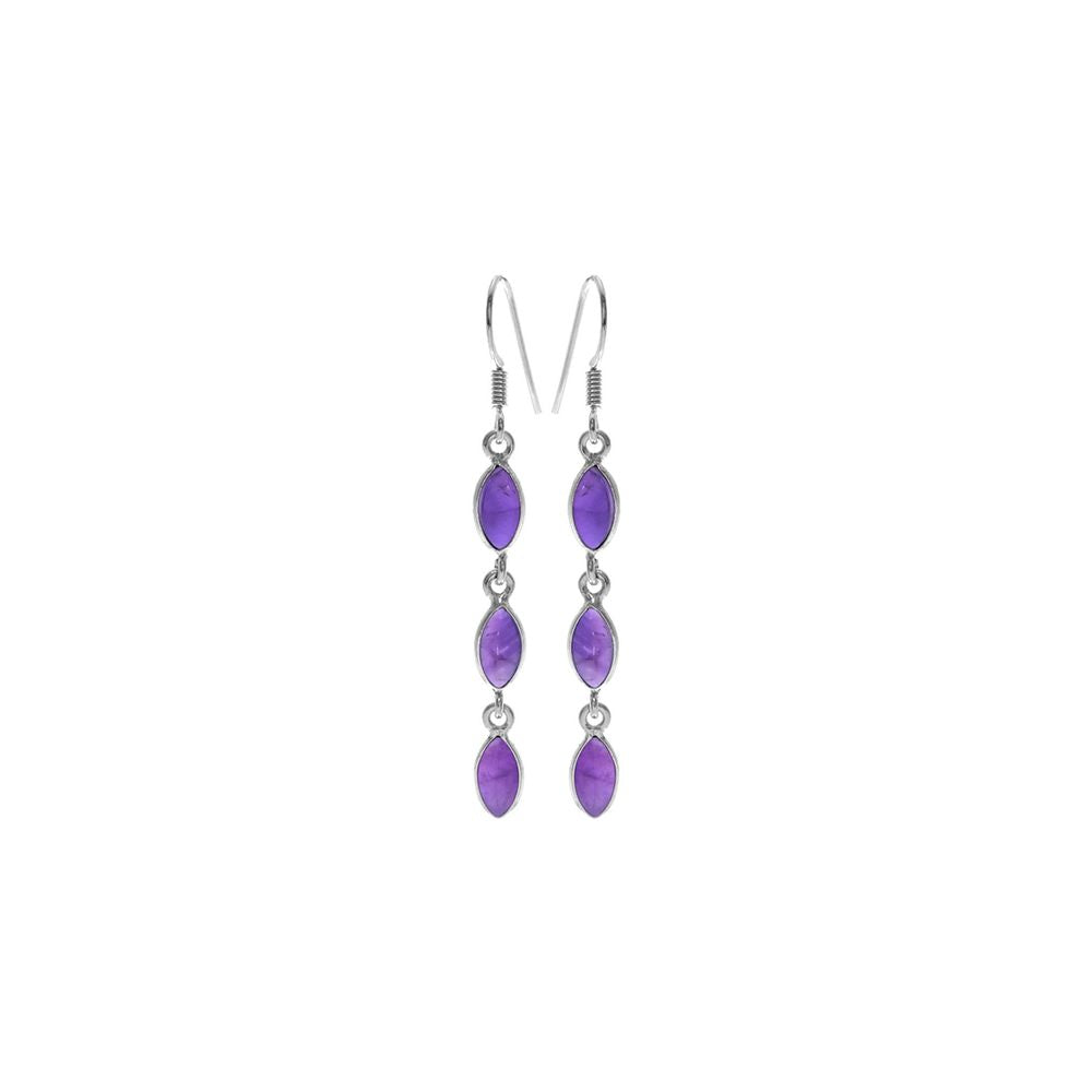 Bridget triple marquis amethyst earrings