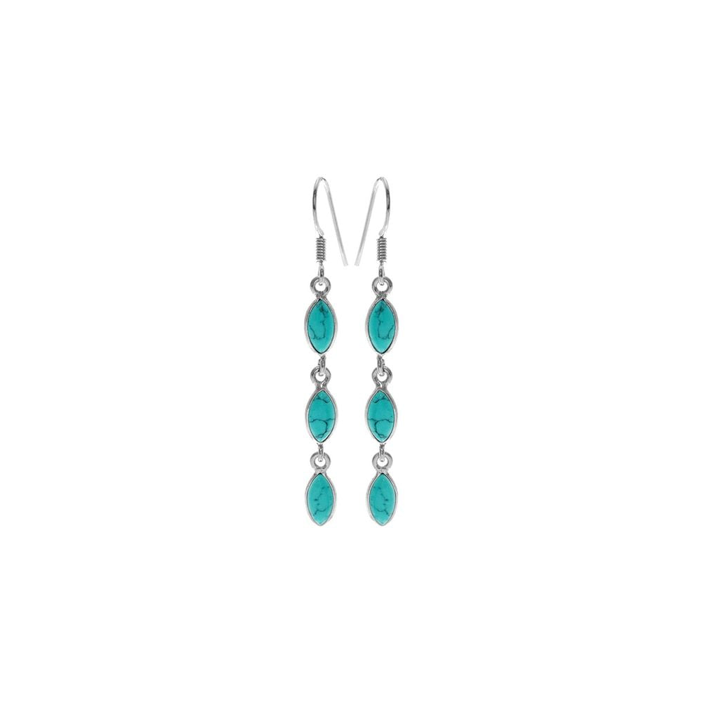 Bridget triple marquis turquoise earrings