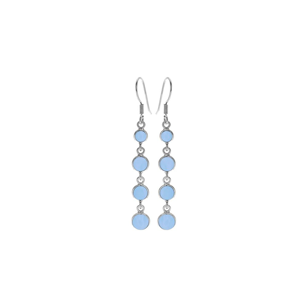 Bridget graduated circles blue chalcedony earrings