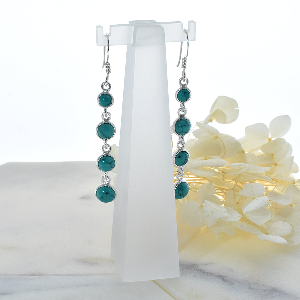 Bridget graduated circles turquoise earrings