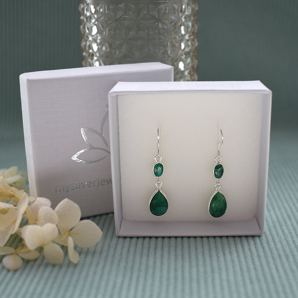 Bridget marquis & teardrop emerald quartz earrings
