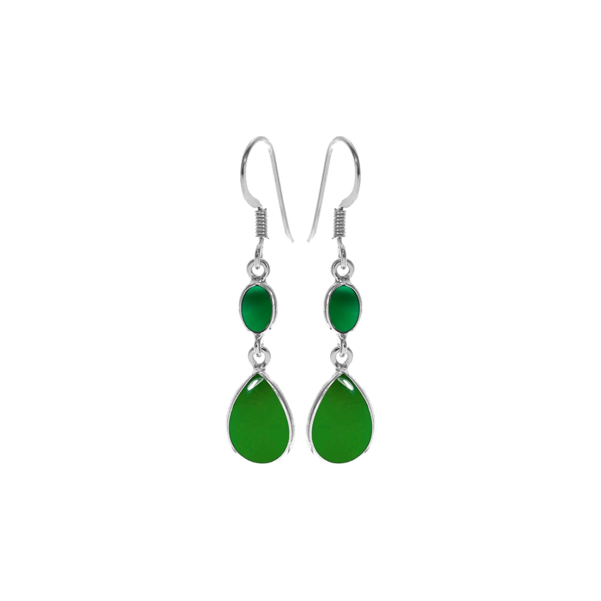 Bridget marquis & teardrop green agate earrings