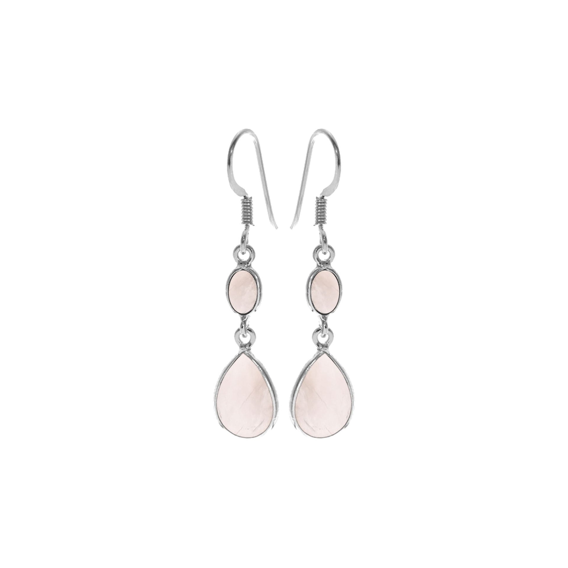 Bridget marquis & teardrop rose quartz earrings