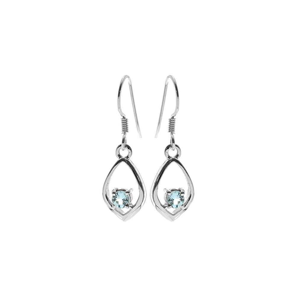 Kara blue topaz ellipse frame earrings