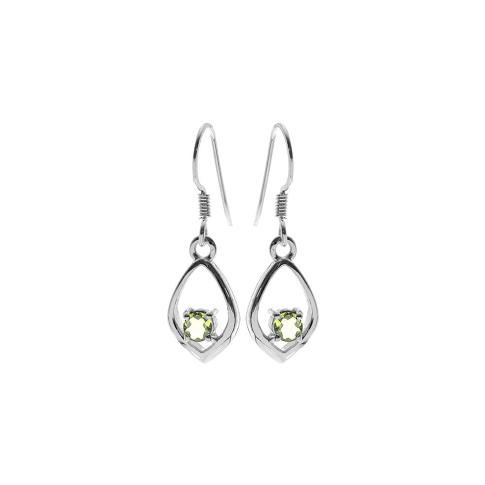 Kara faceted peridot ellipse frame earrings