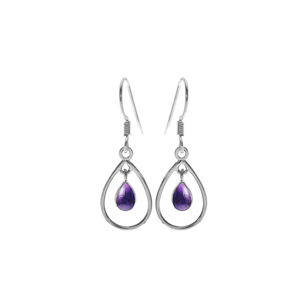 Ivy teardrop earrings with amethyst charm
