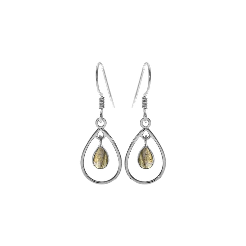 Ivy teardrop earrings with labradorite charm