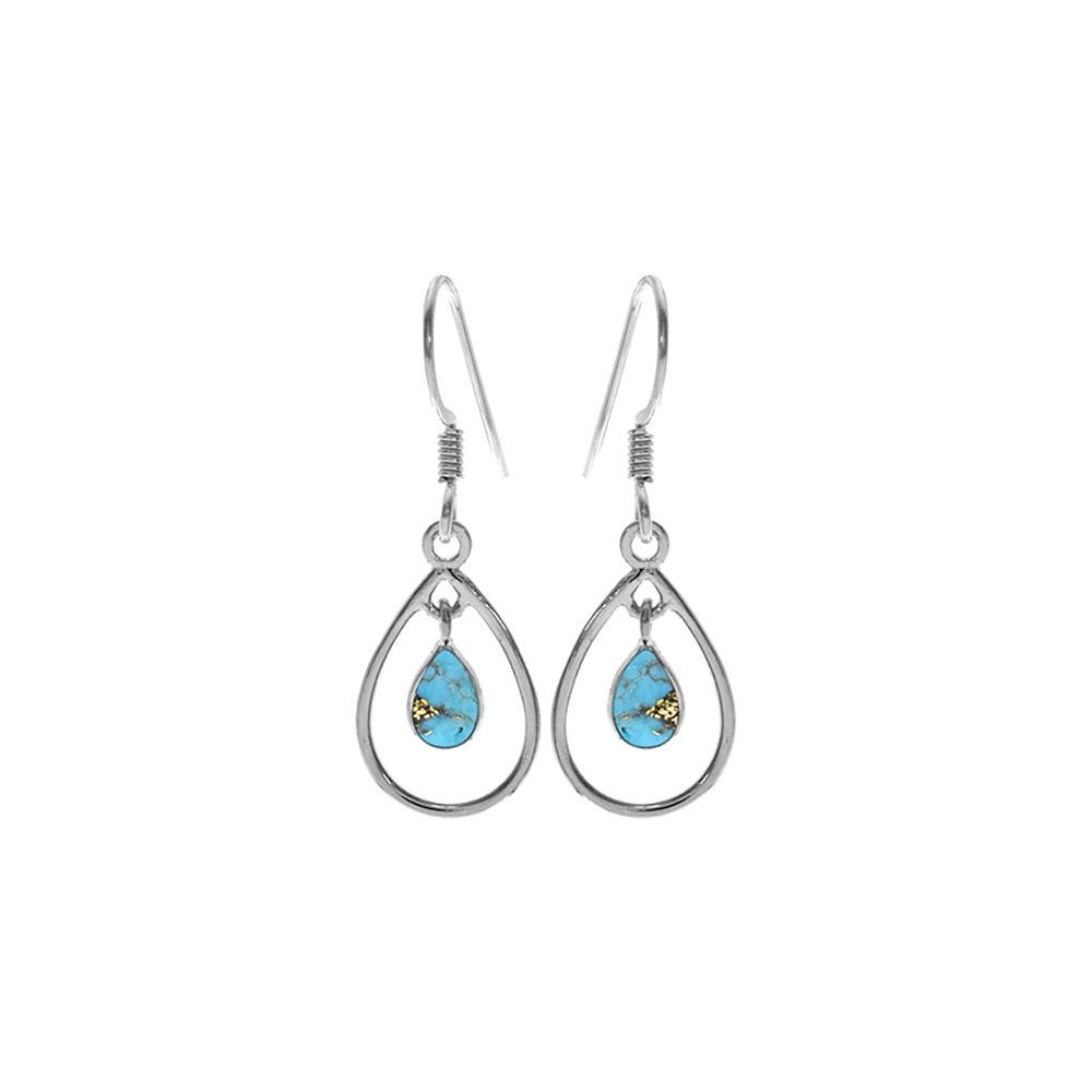 Ivy teardrop earrings with blue mohave charm