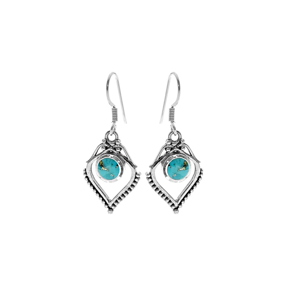 Isla blue mohave turquoise ornate teardrop earrings