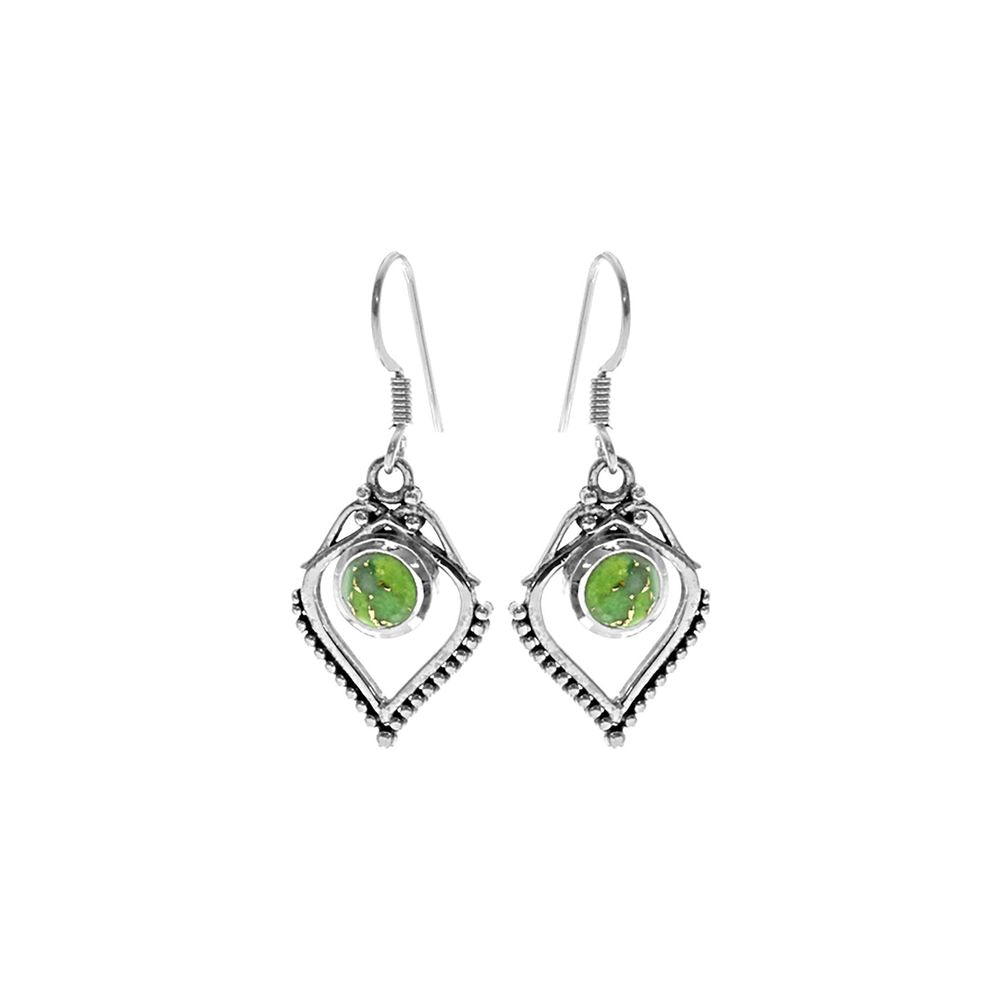 Isla green mohave ornate teardrop earrings
