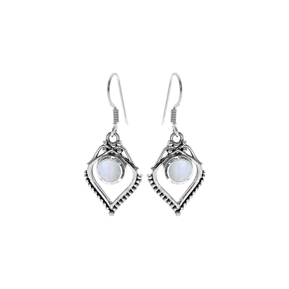 Isla rainbow moonstone ornate teardrop earrings