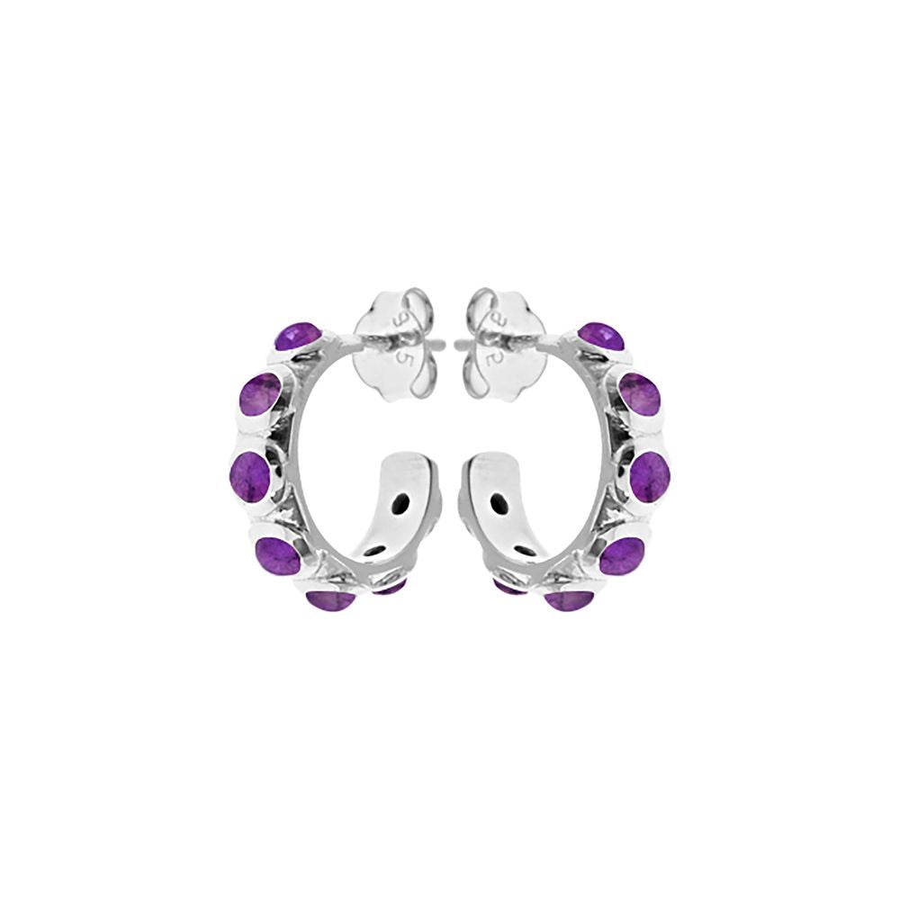Jaelyn chunky amethyst hoops