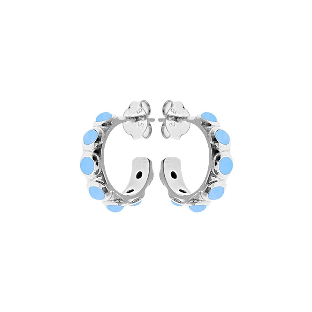 Jaelyn chunky blue chalcedony hoops